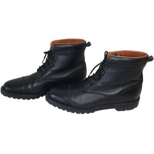 Cole Haan Country Cap Toe Leather Boots Black Vibram Soles Men's 11.5M Made USA